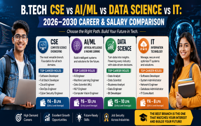 B.Tech CSE vs AI/ML vs Data Science vs IT: 2026–2030 Career & Salary Comparison